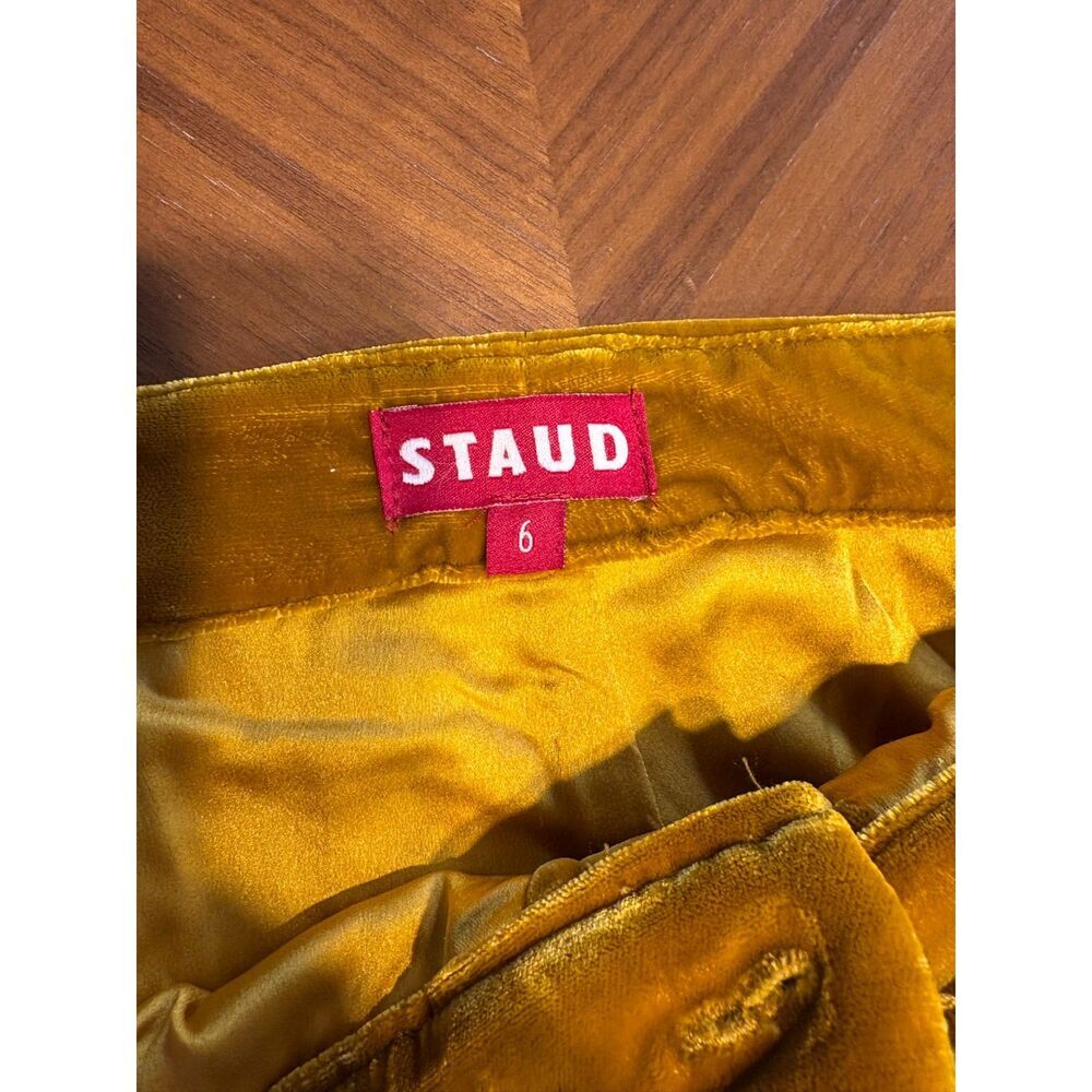Staud Velvet Pantsuit, Size S/6, Butterscotch, Blazer & Wide-Leg Pants - Picture 13 of 14